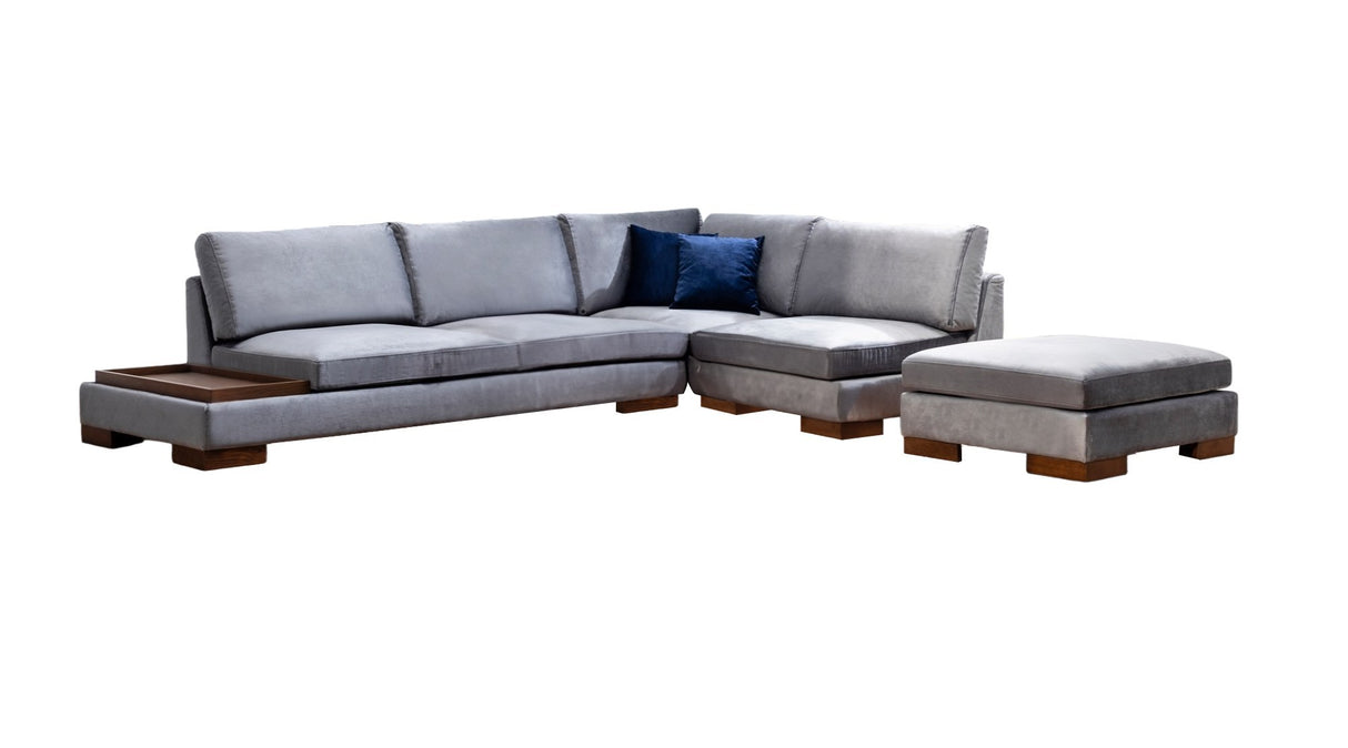 Corner Sofa Right Tulip Dark Gray - With Ottoman