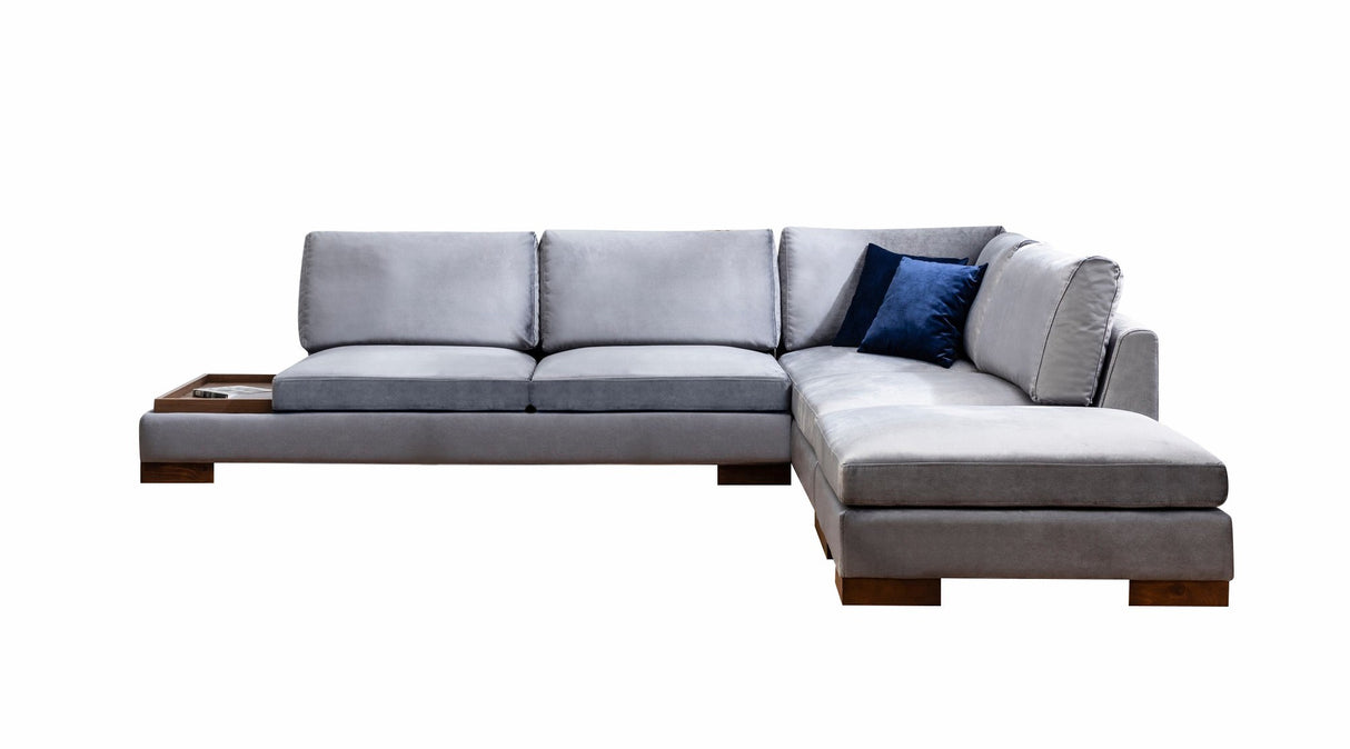 Corner Sofa Right Tulip Dark Gray - With Ottoman