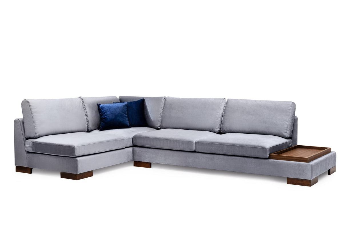Corner sofa on the left tulip dark gray