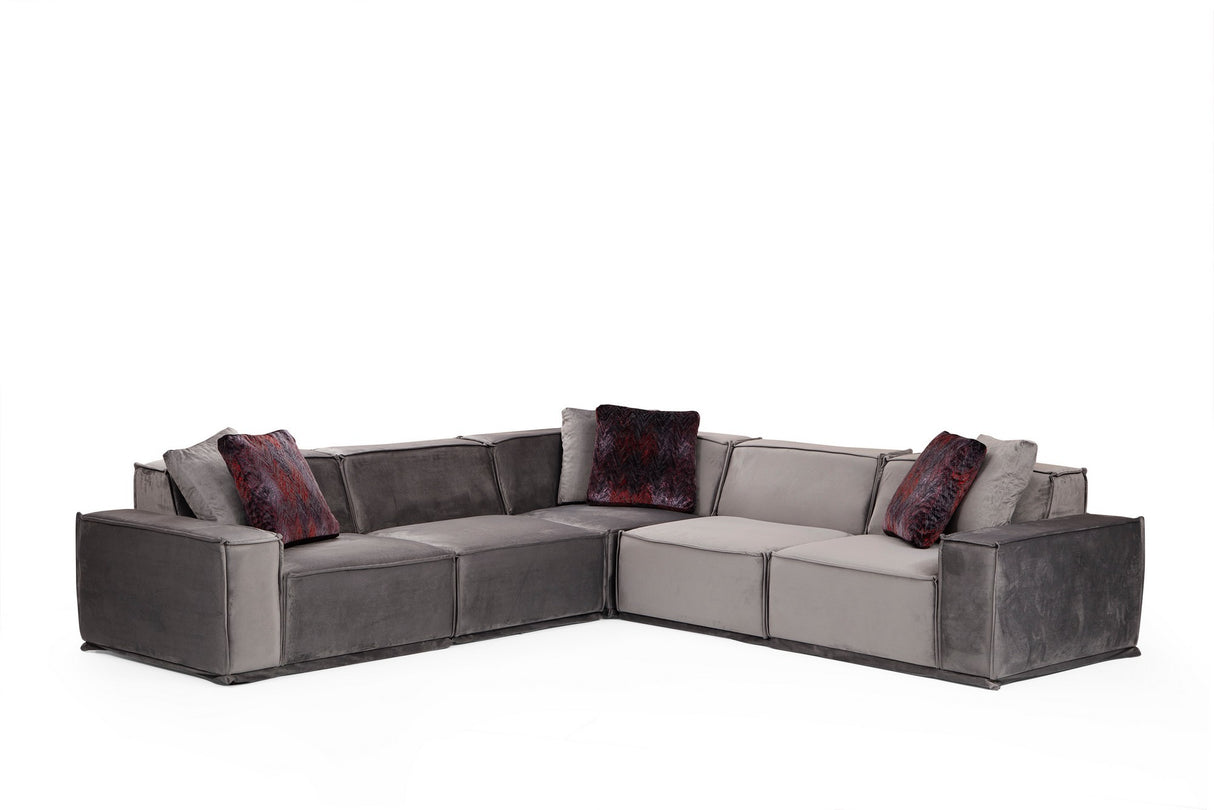 Corner sofa Lego Velvet Gray