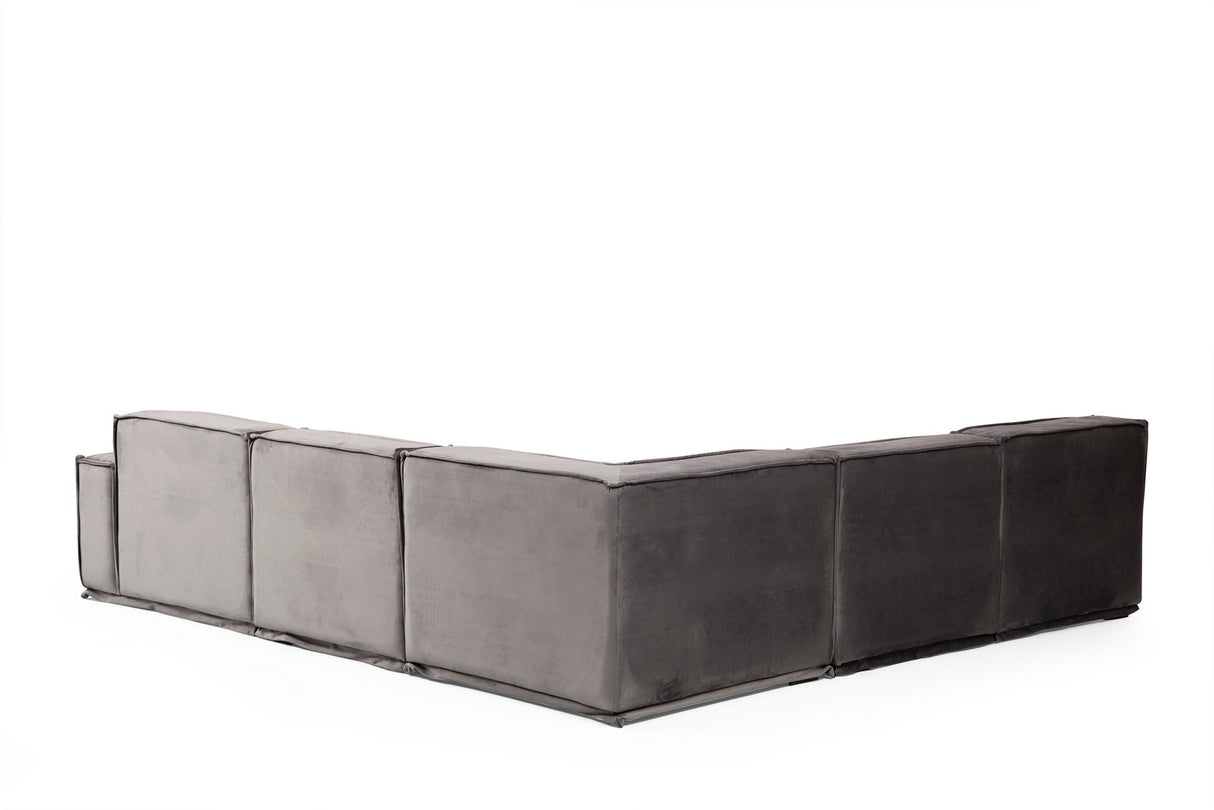 Corner Sofa Left Lego Velvet Gray