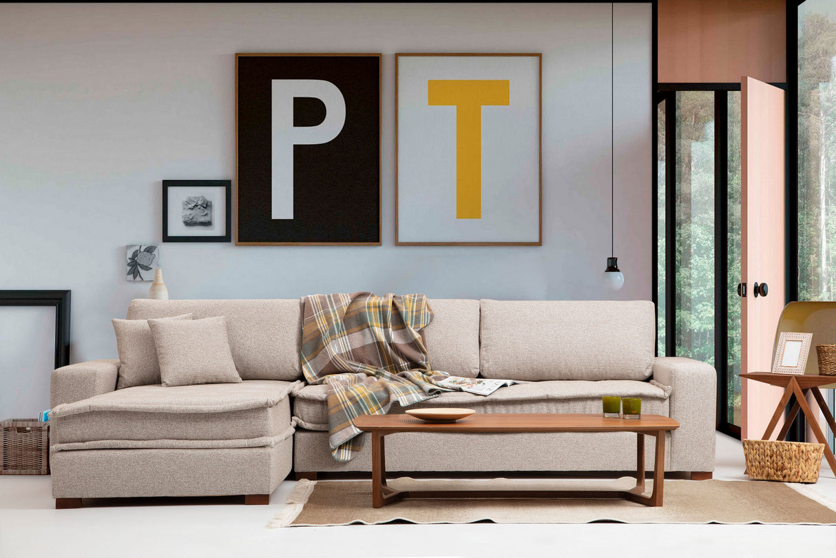 Corner sofa Lena Sand Beige Left