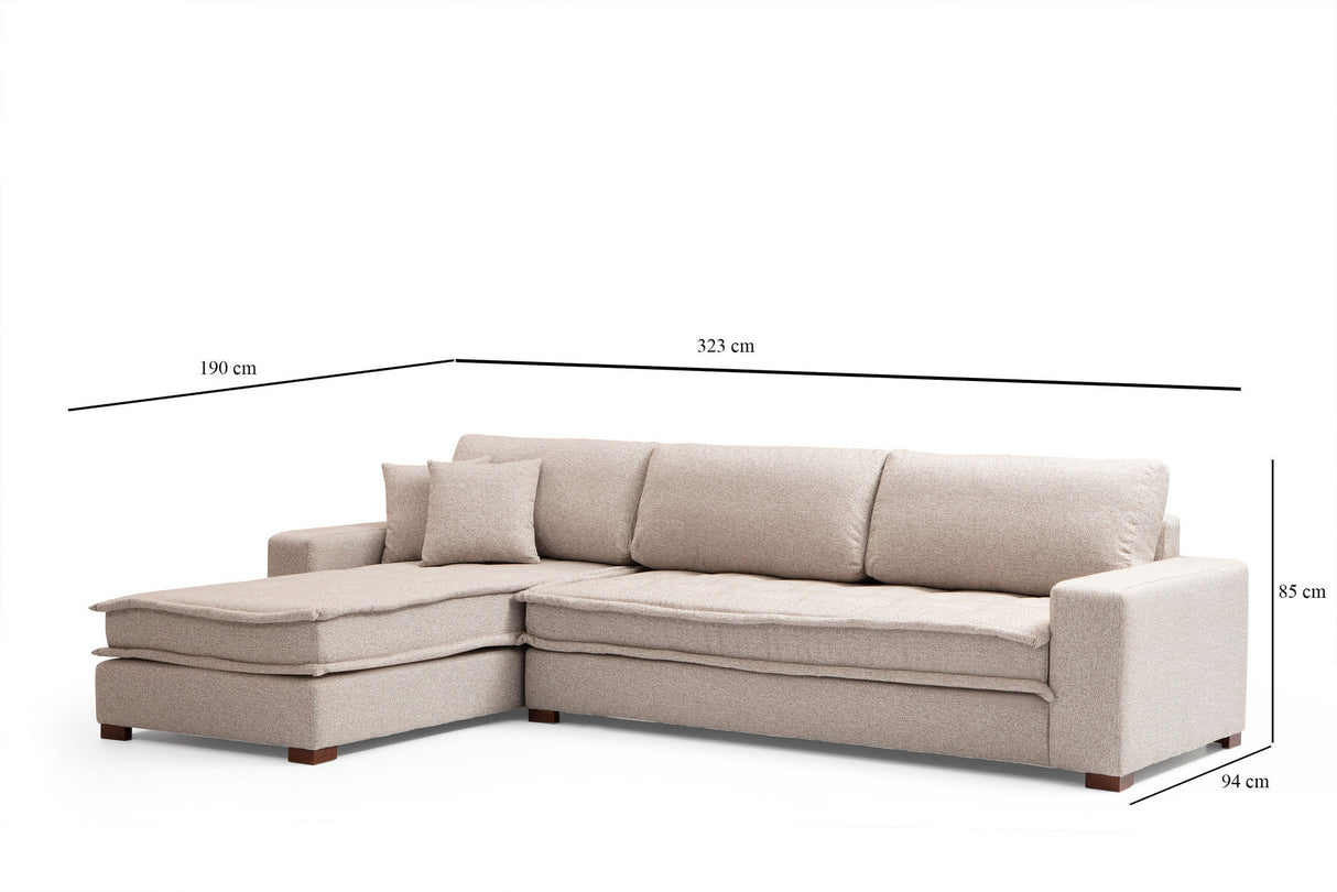 Corner sofa Lena Sand Beige Left