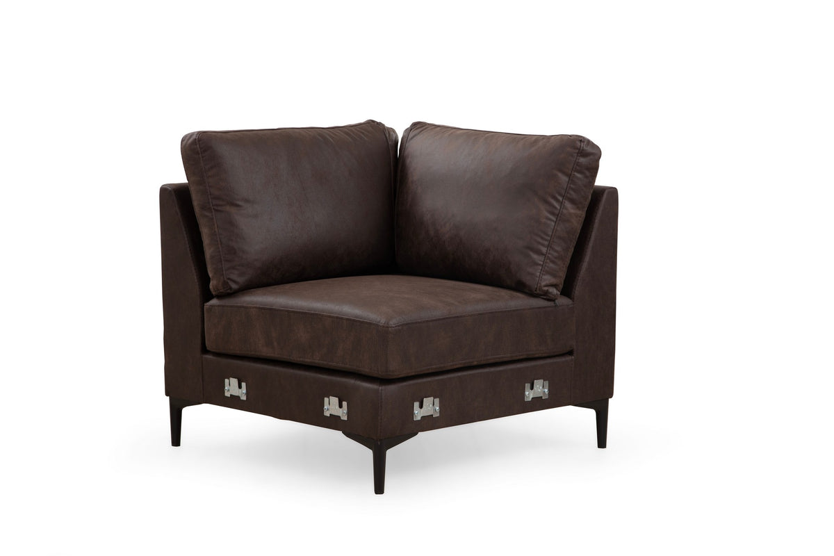 Sofas - U - sofa Corner sofa Brown Fabric 314x200 cm - Left - Porto - Dimehouse