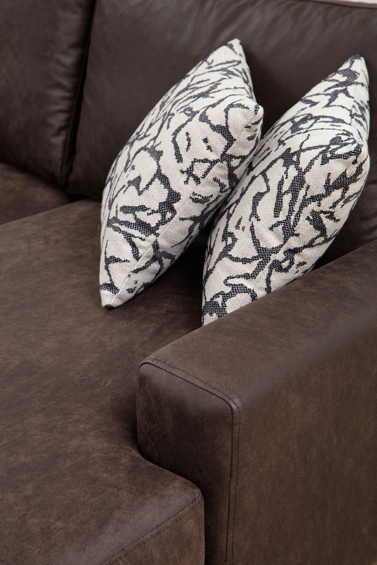 Sofas - U - sofa Corner sofa Brown Fabric 314x200 cm - Left - Porto - Dimehouse