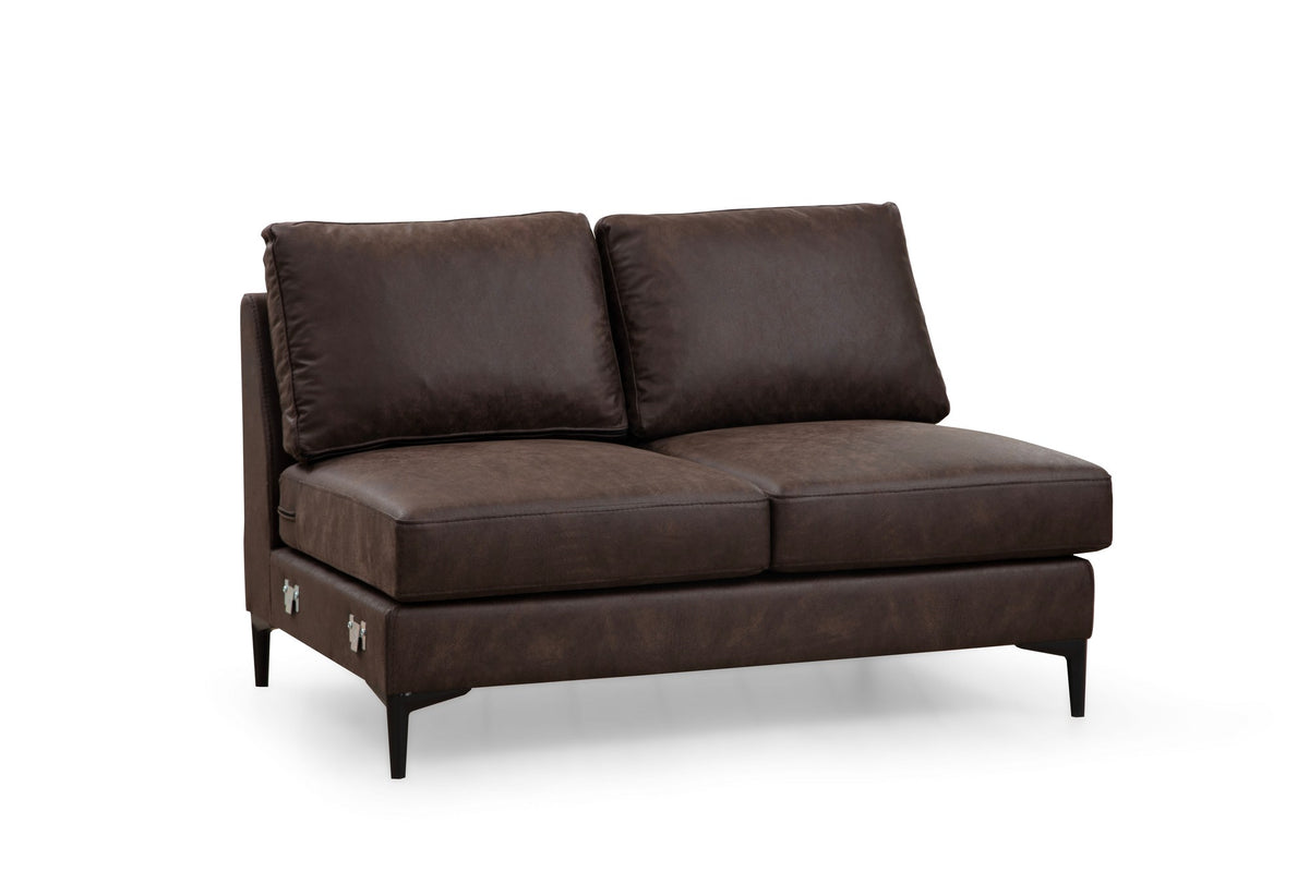 Sofas - U - sofa Corner sofa Brown Fabric 314x200 cm - Left - Porto - Dimehouse