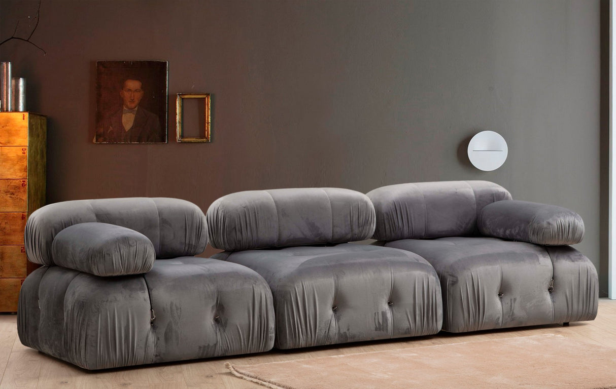 Banken - Modulaire bank 3 - zits Bubble velvet grijs - Dimehouse