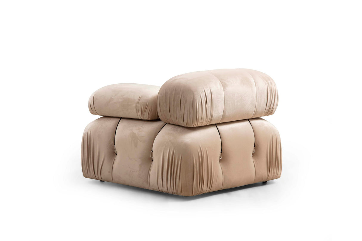 Banken - Modulaire XXL hoekbank Bubble met hocker - velvet beige - Dimehouse