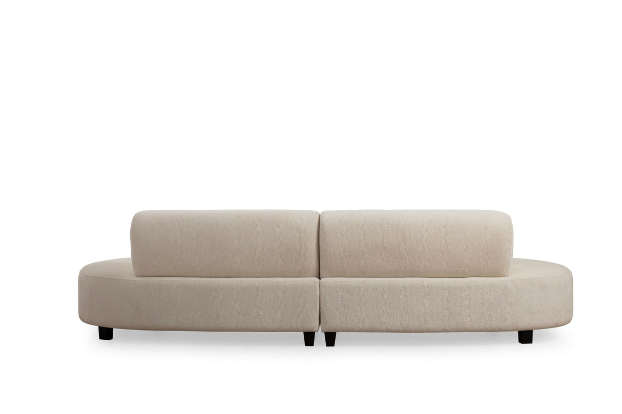 Corner sofa Beige stained fabric organic Pars - XXXL 300 cm