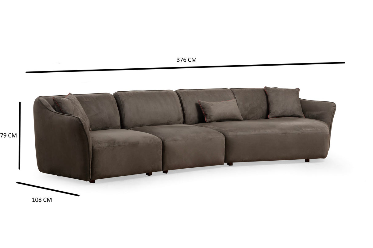 4-seater Sofa Mentis Brown - Subtle Corner