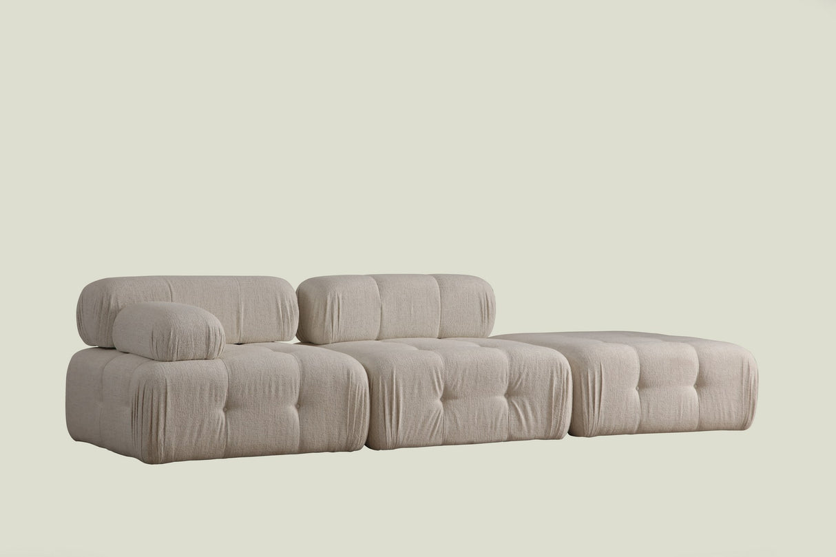 Banken - Modulaire bank 2 - zits met hocker Doblo licht beige - Dimehouse