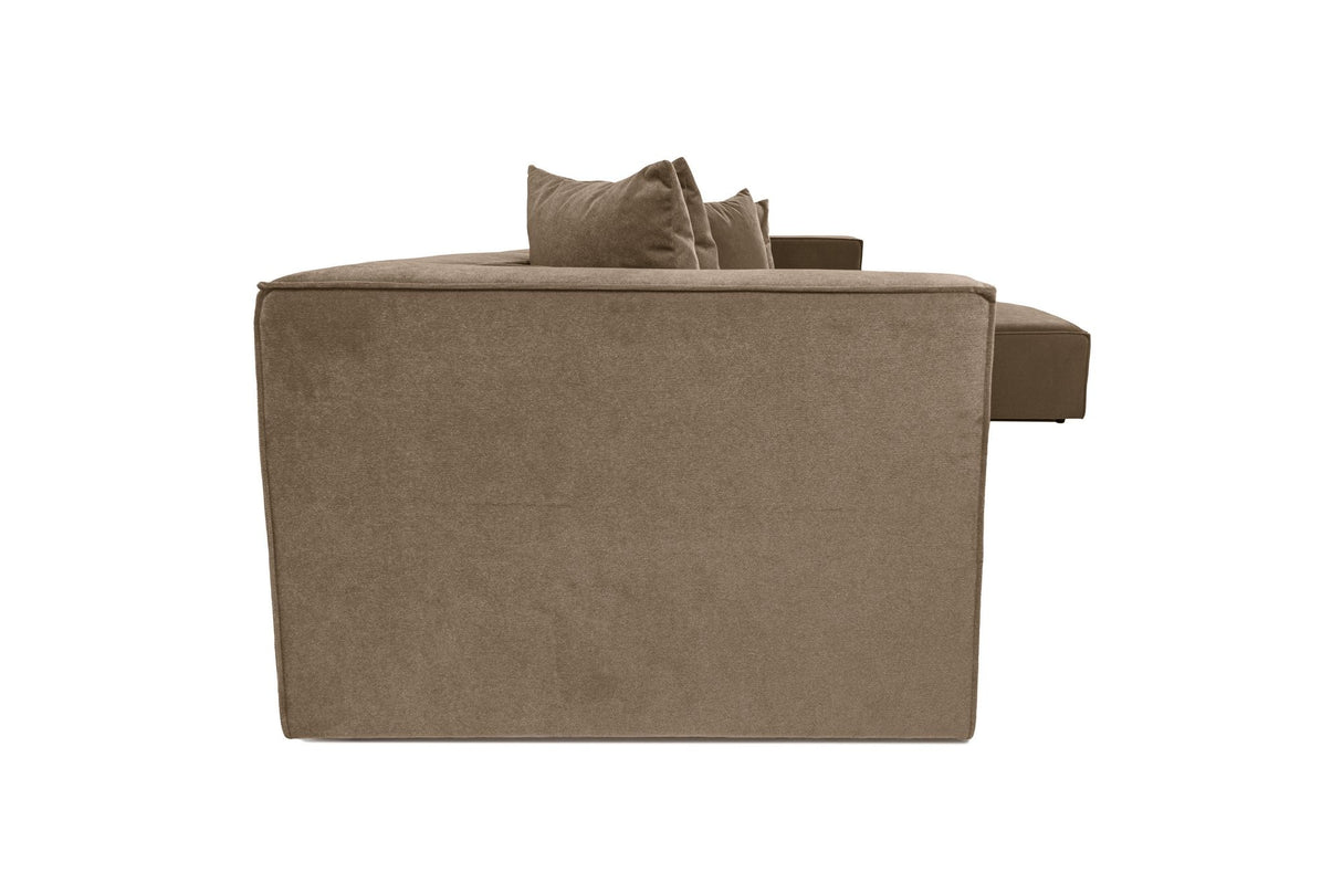 Banken - Modulaire XXL hoekbank taupe linnen 430 cm breed Sora - Dimehouse