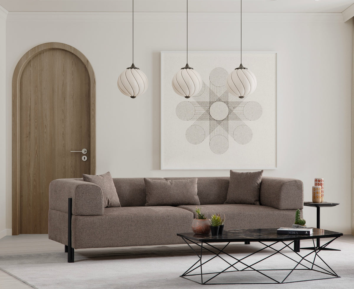 Sofas - 3-seater sofa Gio Brown - Dimehouse