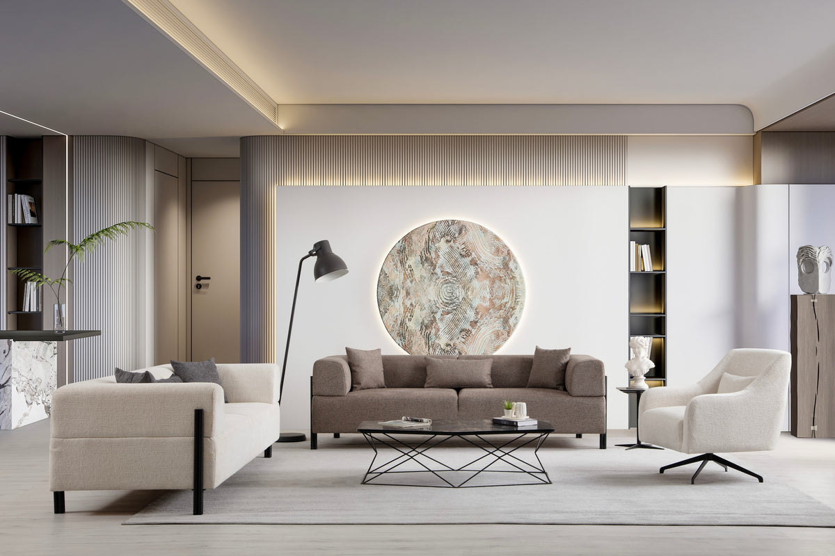 Sofas - 3-seater sofa Gio Brown - Dimehouse