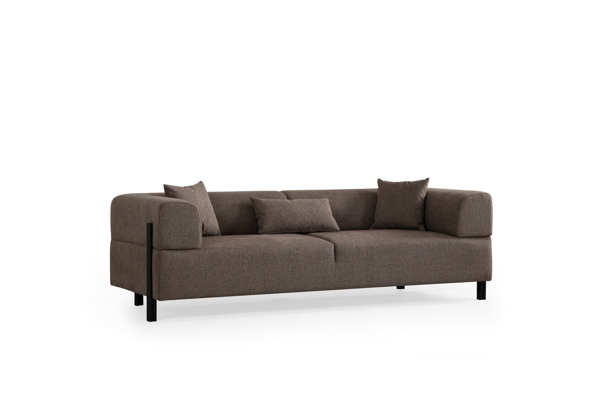 Sofas - 3-seater sofa Gio Brown - Dimehouse