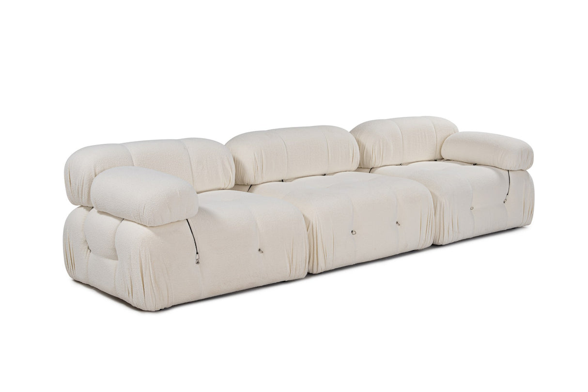 Banken - Modulaire bank 3 - zits Bubble bouclé wit - Dimehouse