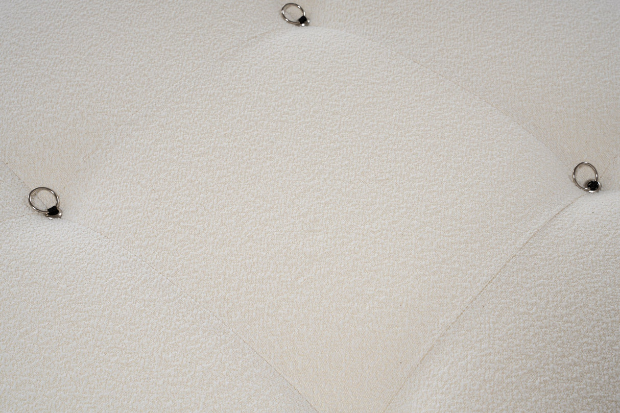 Modular XXL corner sofa Bubble with ottoman - bouclé white