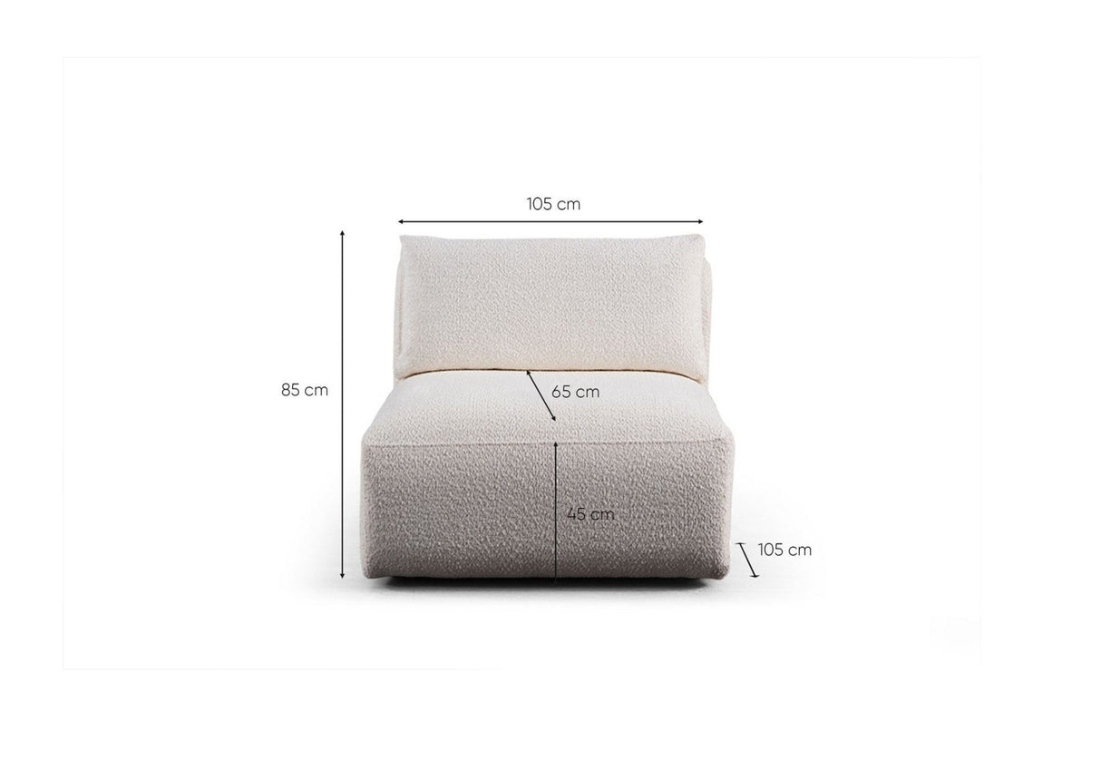Sofia 3-seater sofa white 290 cm 100% polyester