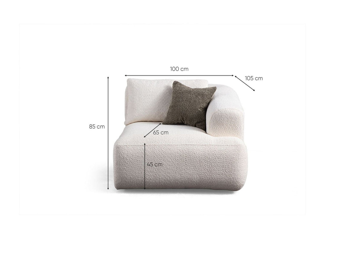 Sofia 3-seater sofa white 290 cm 100% polyester