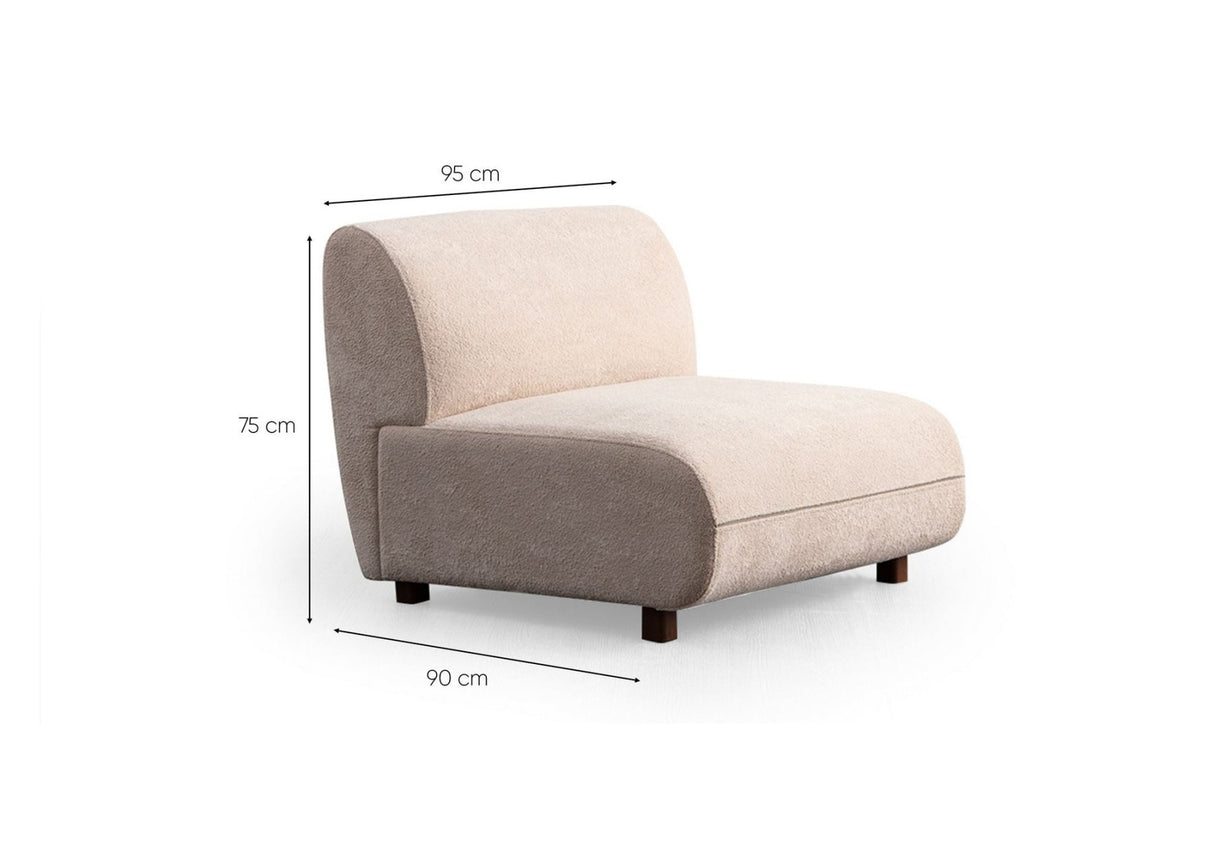 Pavia 3-seater sofa in cream velvet 345 cm 100% polyester