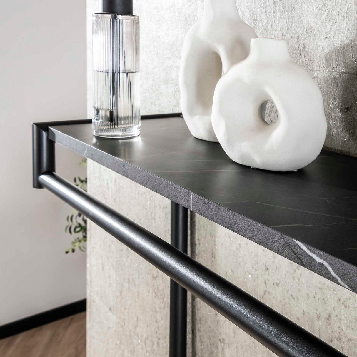 Coat rack Kimi 20-Hook Black Ceramic - With Rod and Hat Shelf