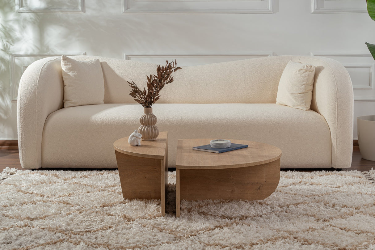 Round Coffee Table Natural 85 cm Melamine Orin