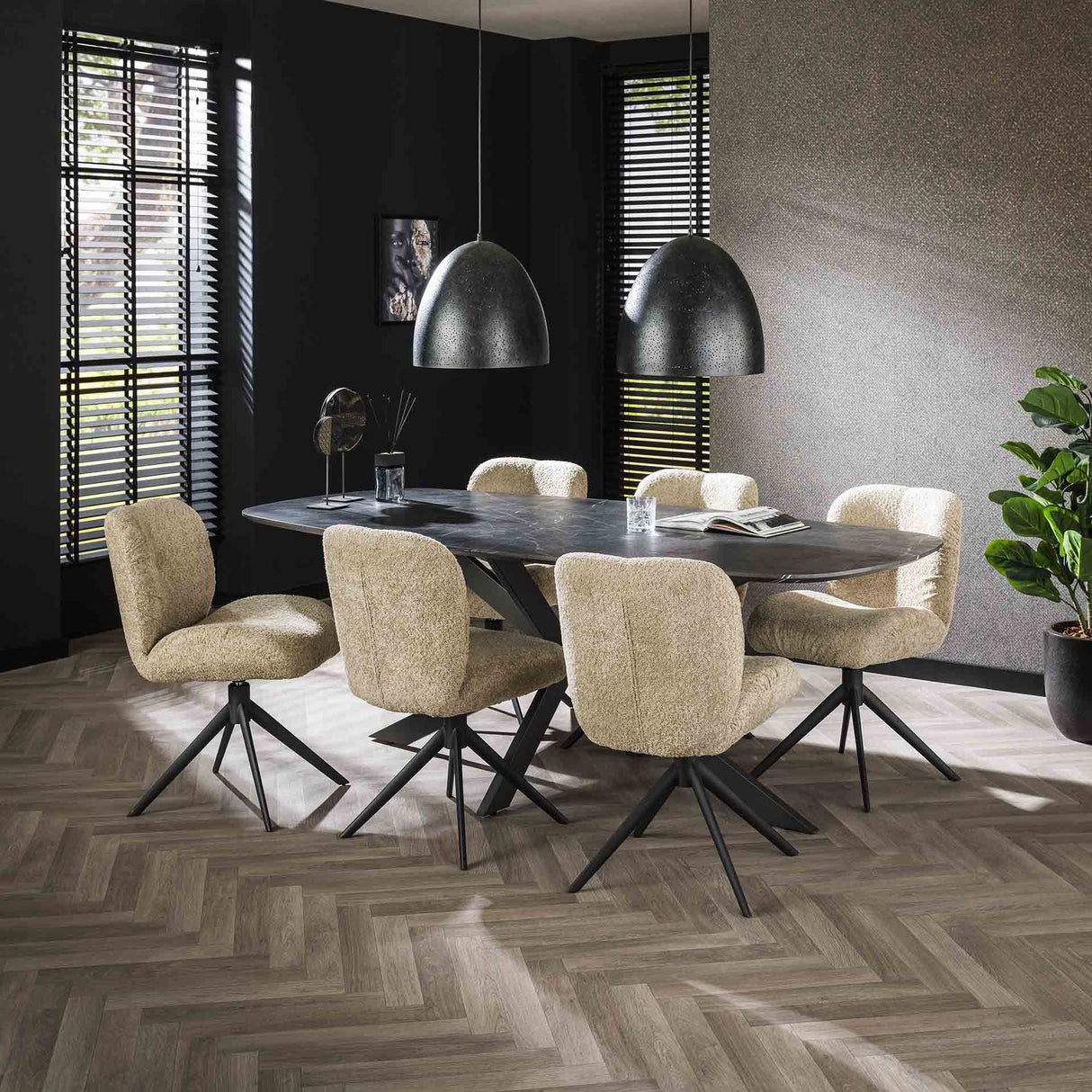 Dining Table Mysha Danish Oval Melamine 215x105 cm