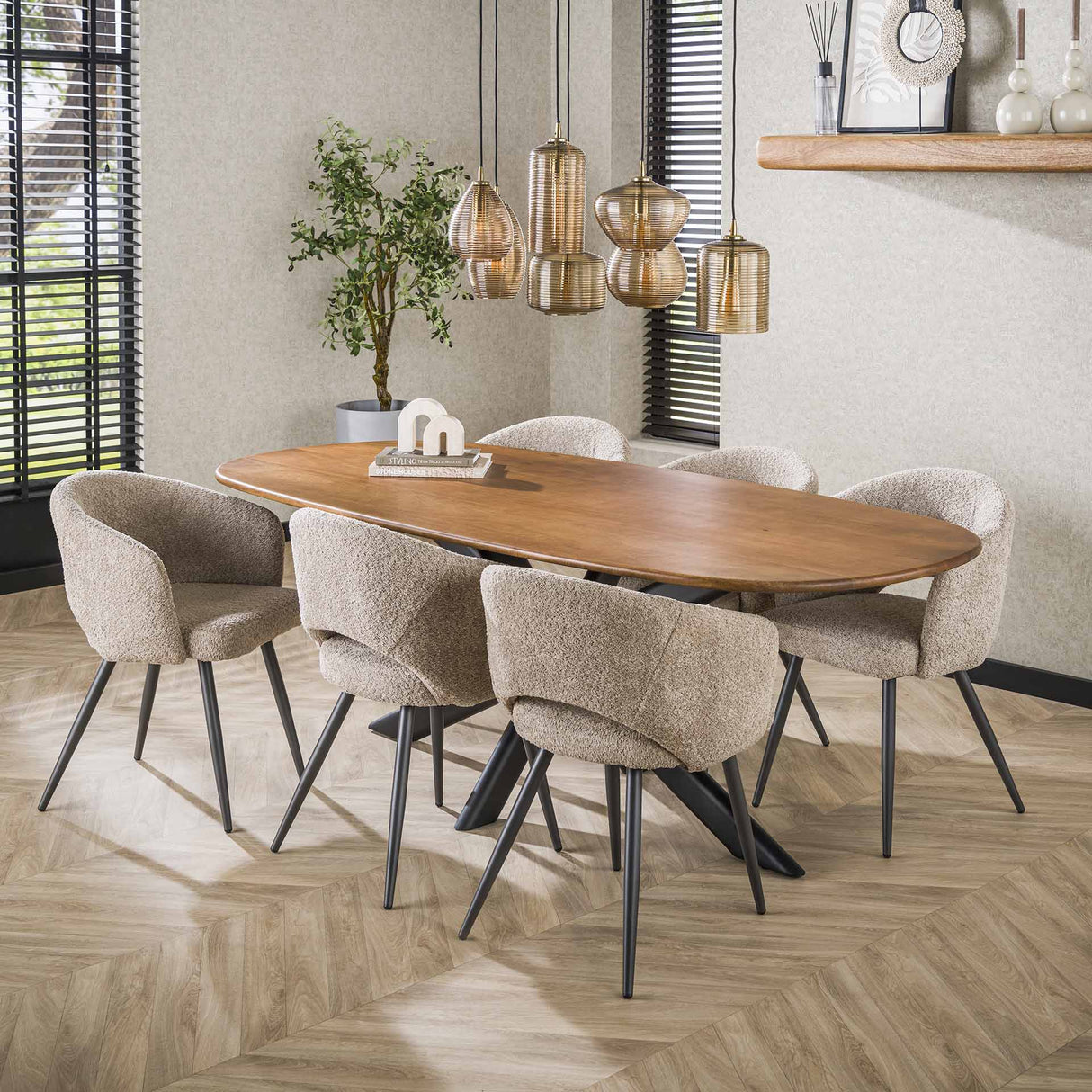Danish Oval Dining Table Cody Mango Wood 180 cm