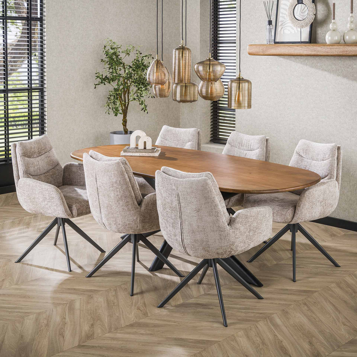 Danish Oval Dining Table Cody Mango Wood 180 cm