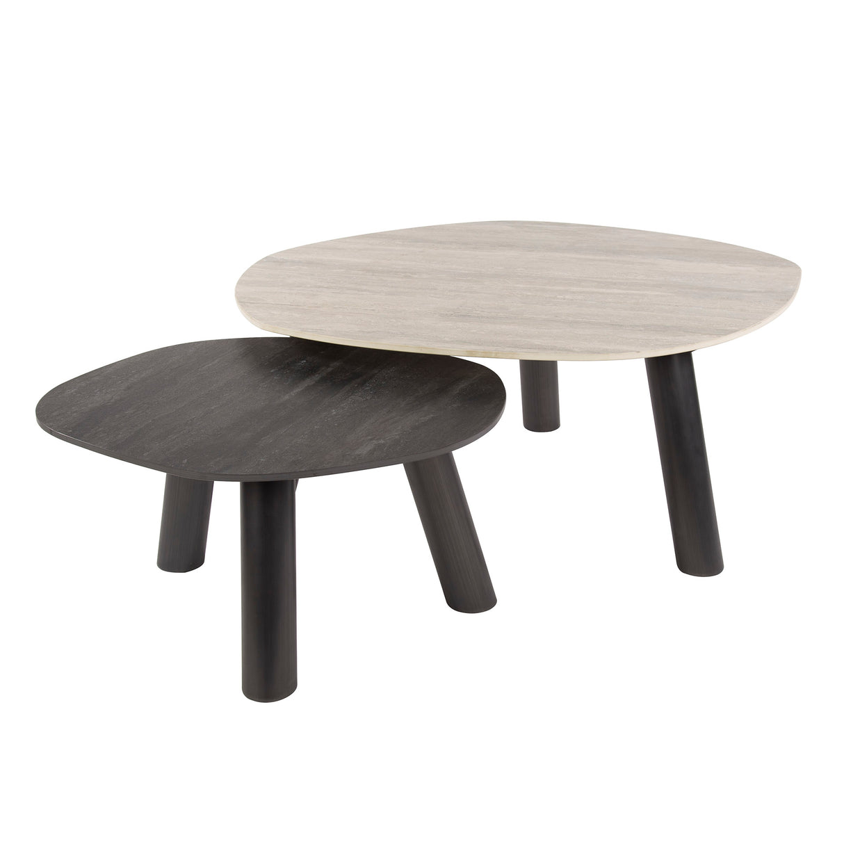 Arvo Twin coffee table set of 2 Ceramic travertine 100x87 cm