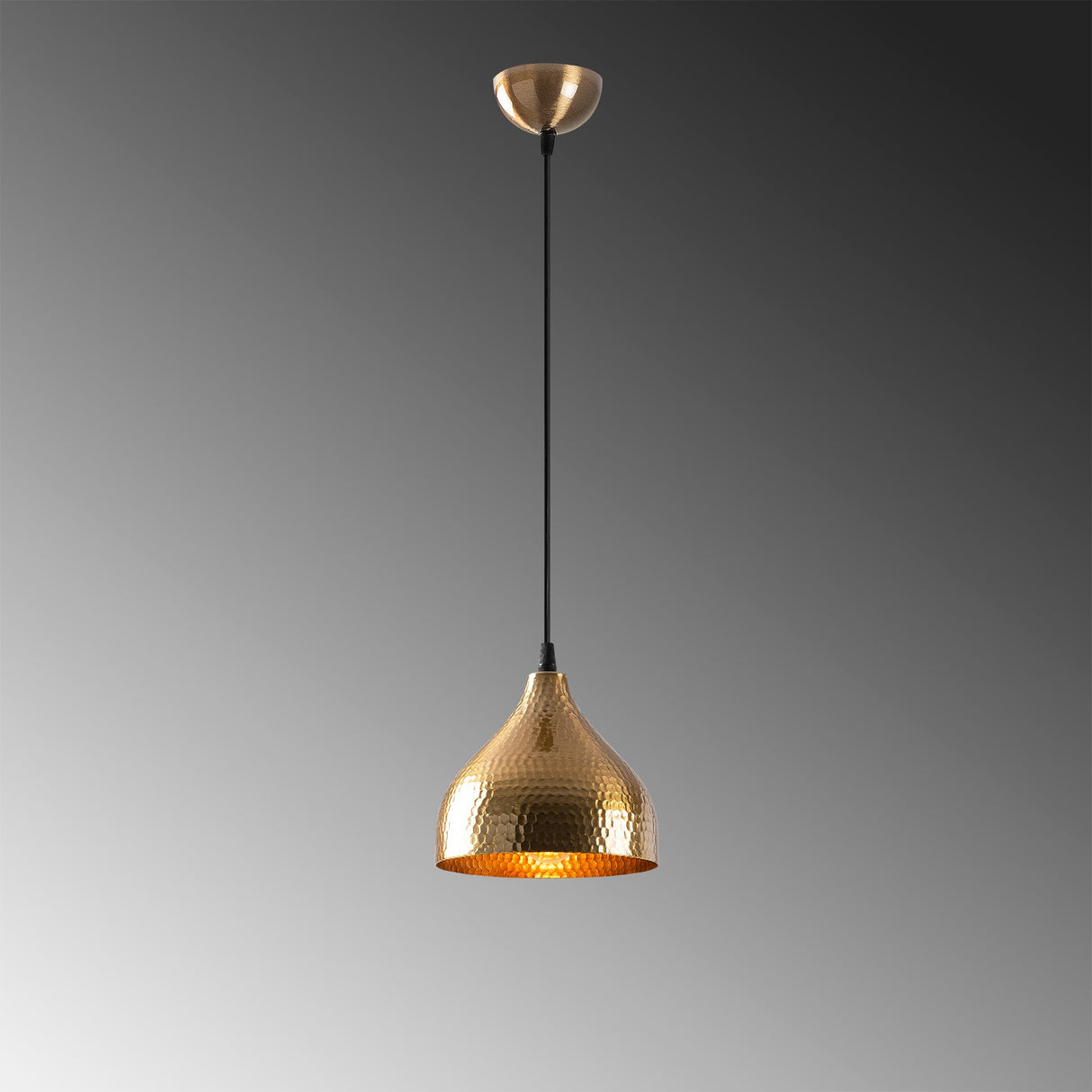 Round Pendant Lamp Bronze-colored Metal Eclipse