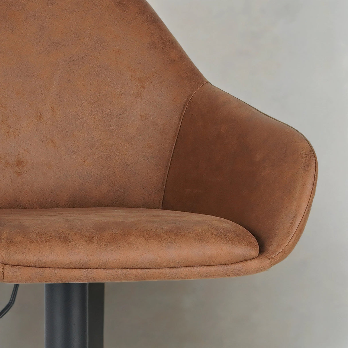 Venom Bar Stool Cognac Eco-leather - Adjustable Swivel Bar Chair with Armrest