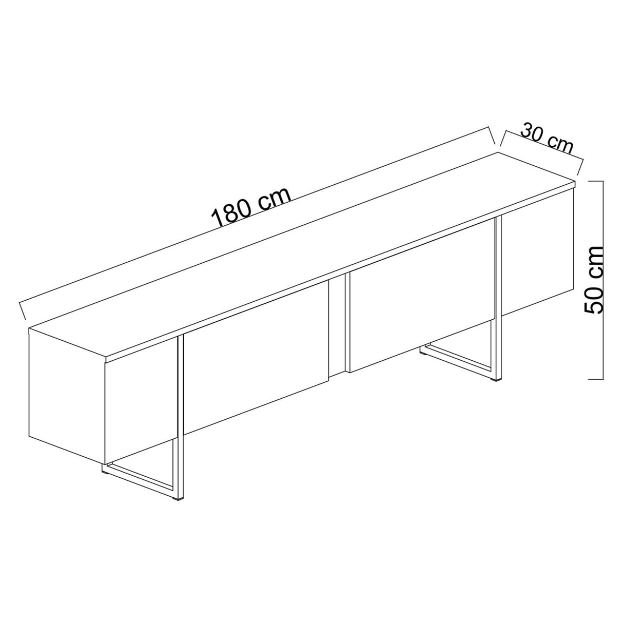 TV Meubels - TV Meubel Luxe Walnoot Goud Melamine 180x50x30 cm - Dimehouse