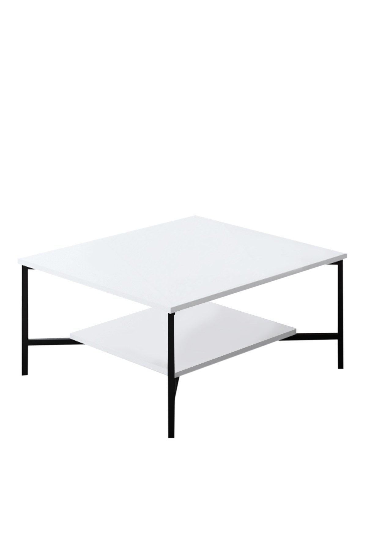 Furniture Set White-Black - Chrome Line - Coffee Table + TV Furniture