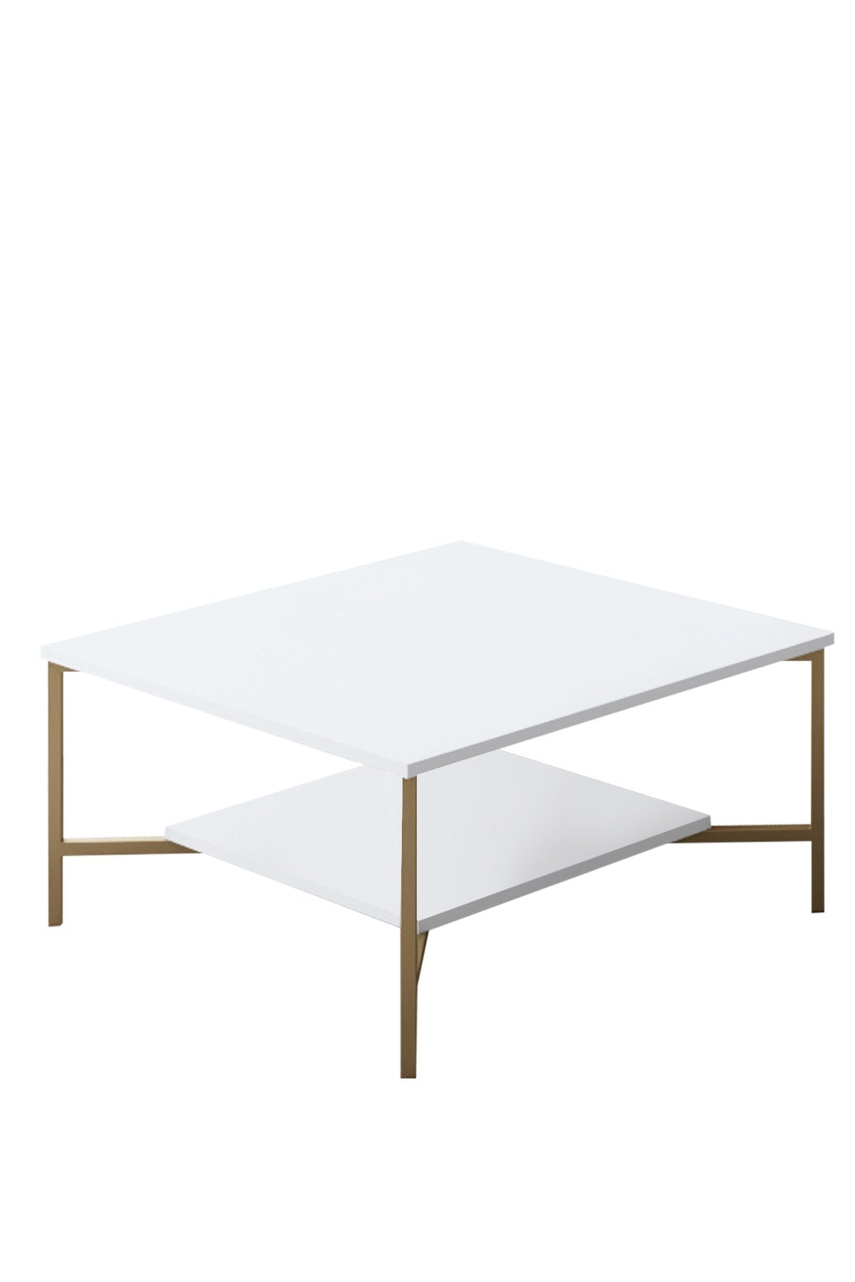 Furniture Set White-Gold - Gold Line - Coffee Table + TV Furniture