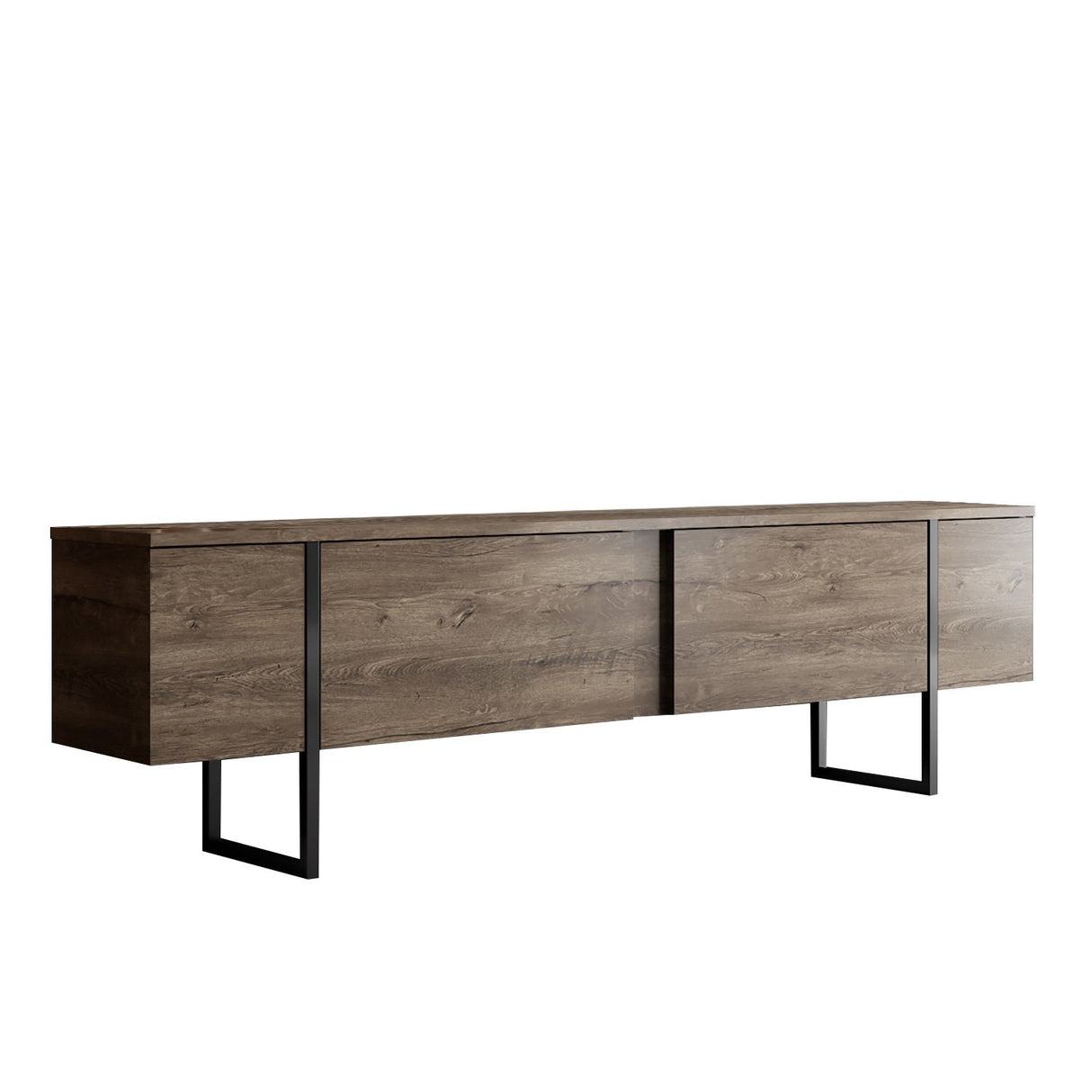 Furniture Set Walnut Luxe - Coffee Table + TV Cabinet - Black Frame