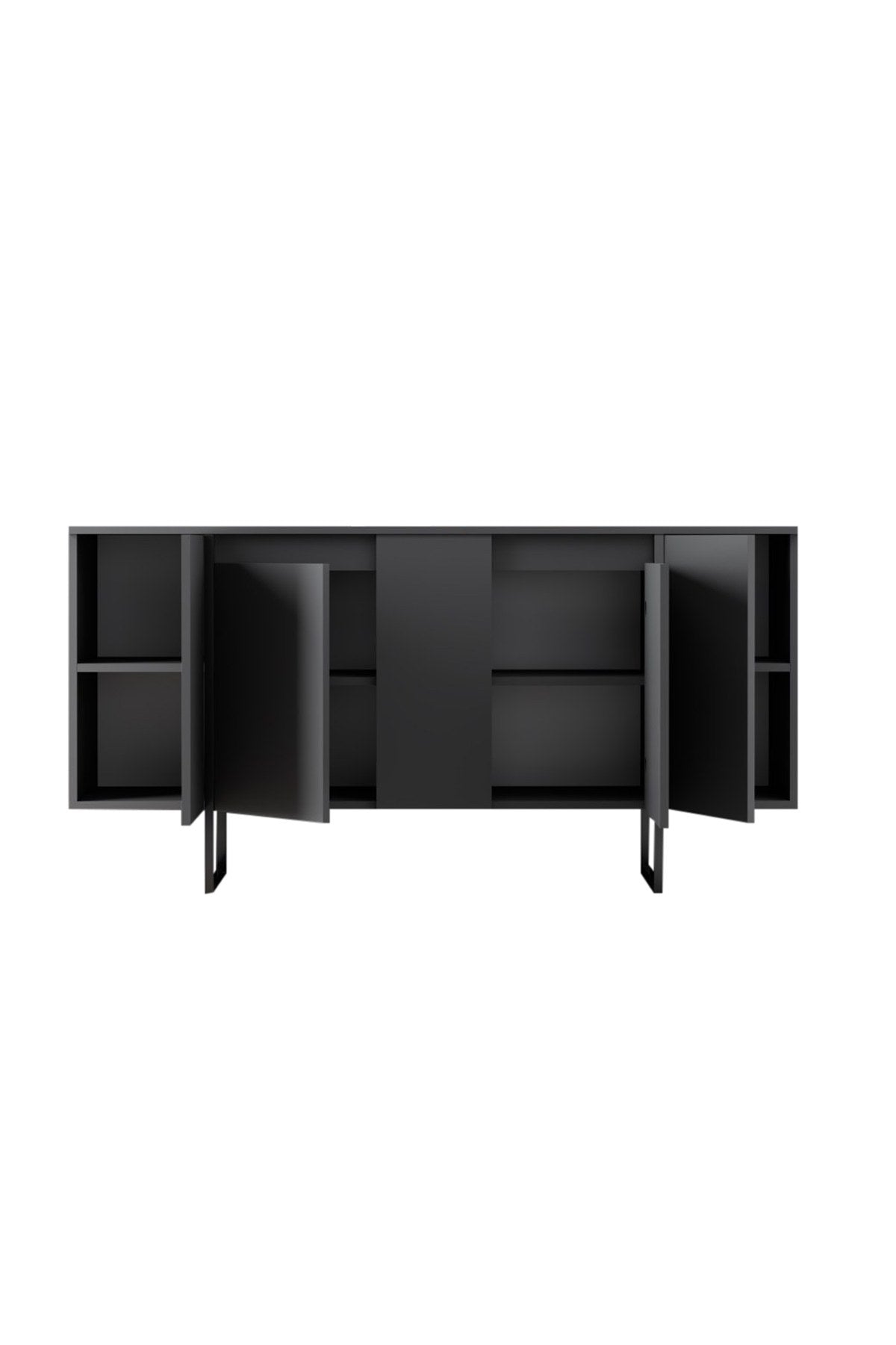 Modern Sideboard Anthracite Luxury 160x80x35 - Black Frame