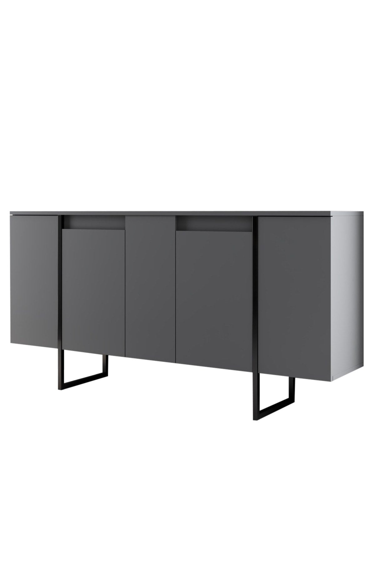 Modern Sideboard Anthracite Luxury 160x80x35 - Black Frame