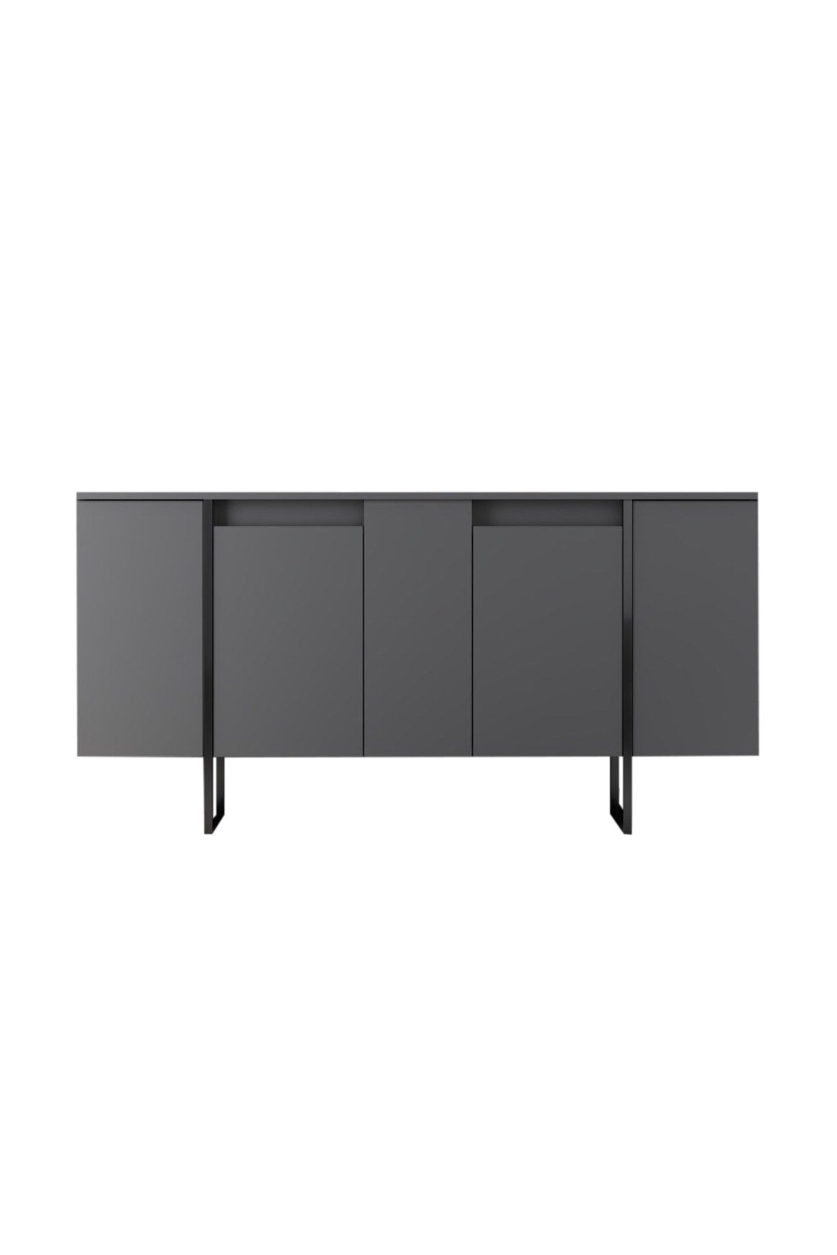 Modern Sideboard Anthracite Luxury 160x80x35 - Black Frame