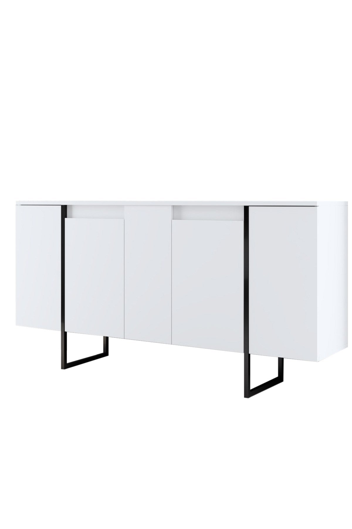 Modern Dresser White Luxury 160x80x35 - Black Frame