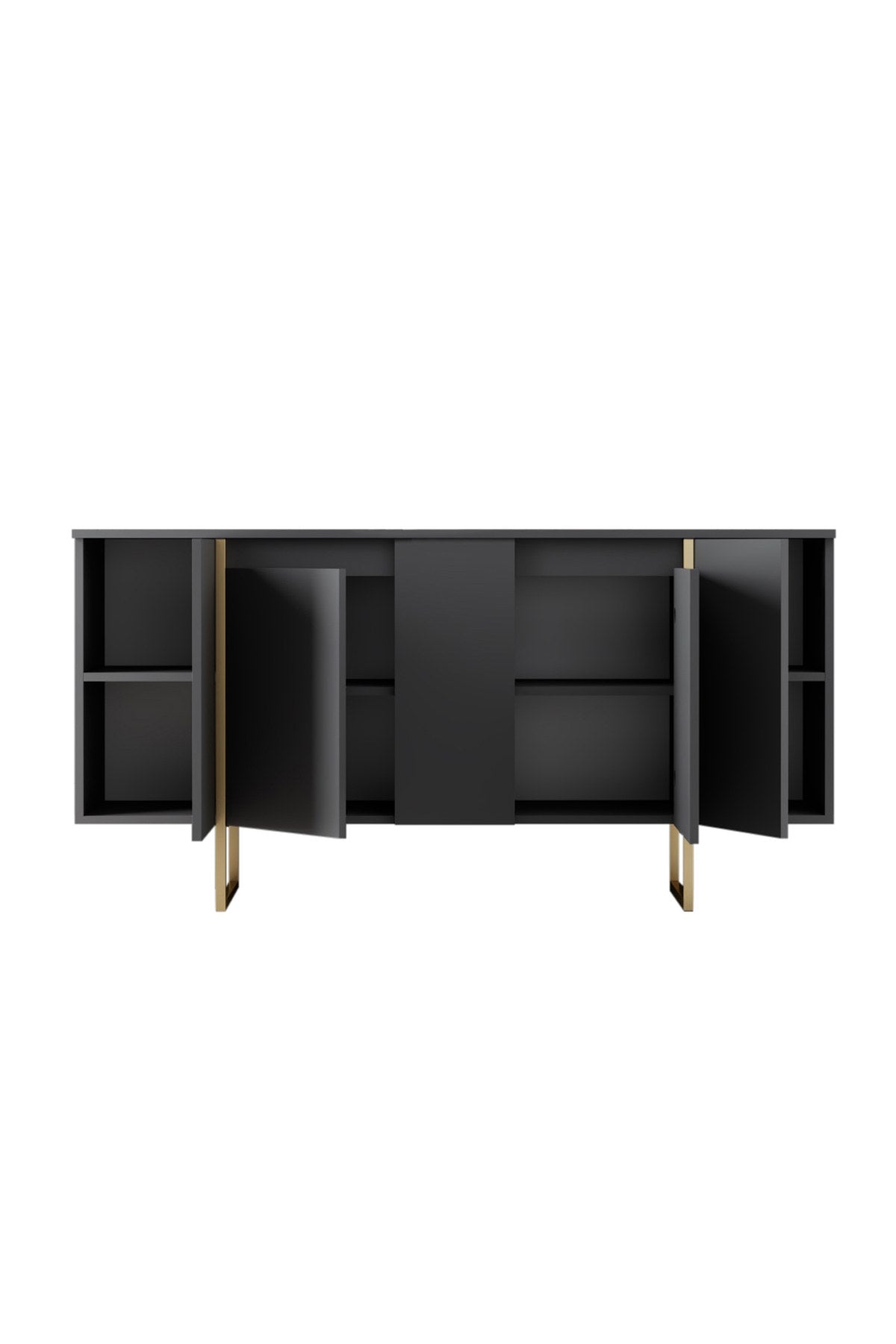 Modern Sideboard Anthracite Luxury 160x80x35 - Golden Frame