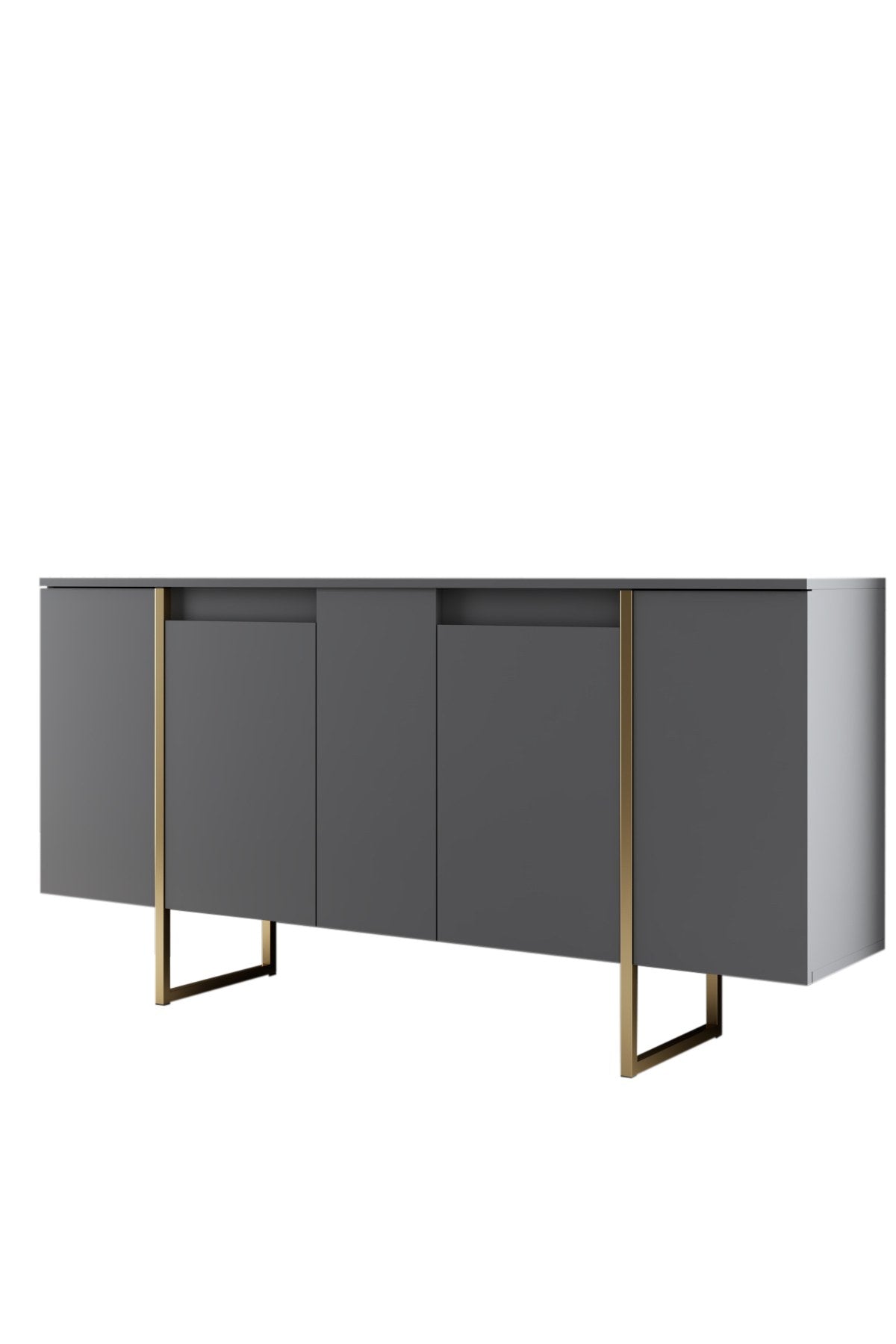 Modern Sideboard Anthracite Luxury 160x80x35 - Golden Frame