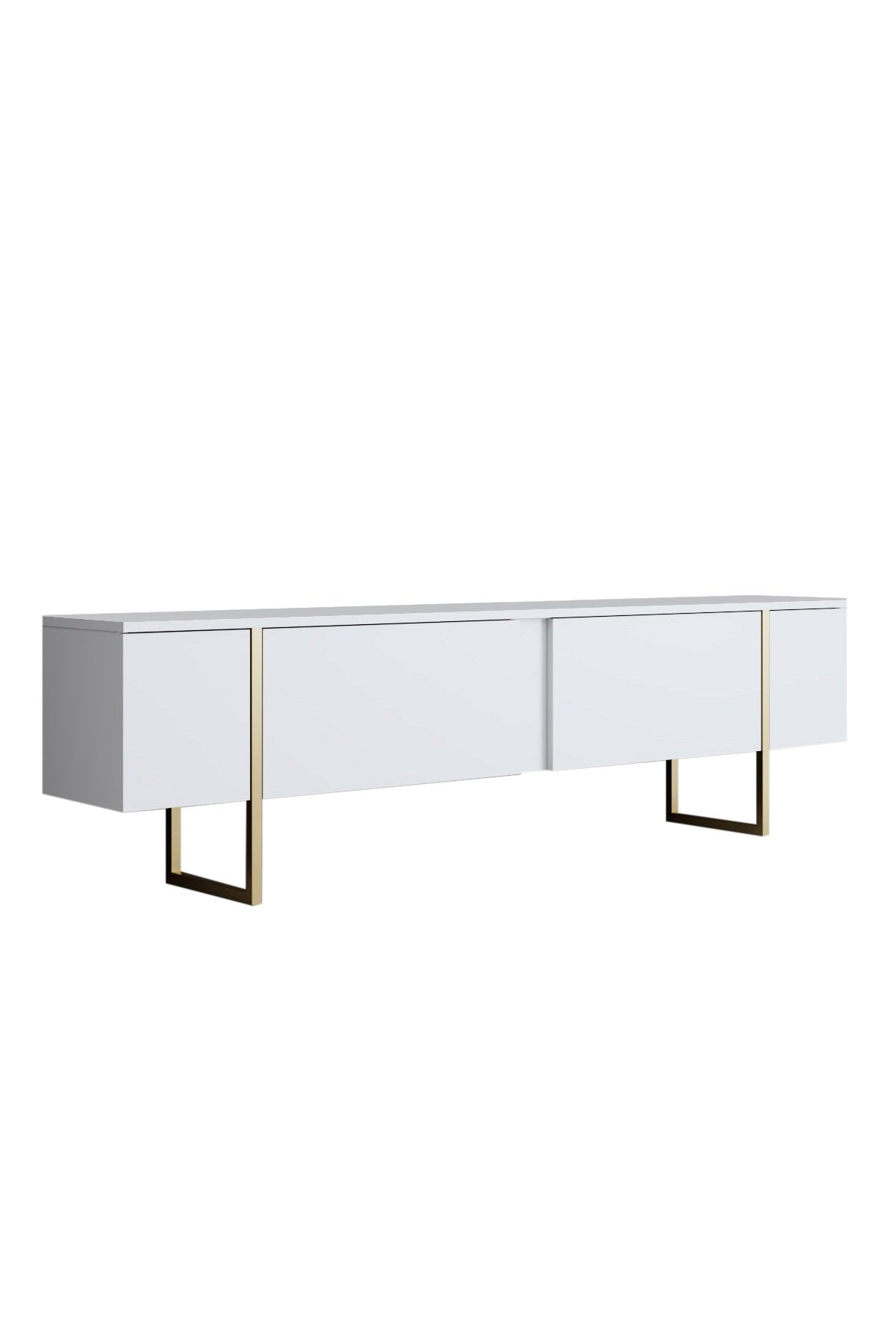 Furniture Set White Luxury - Coffee Table + TV Cabinet + Dresser - Gold Frame