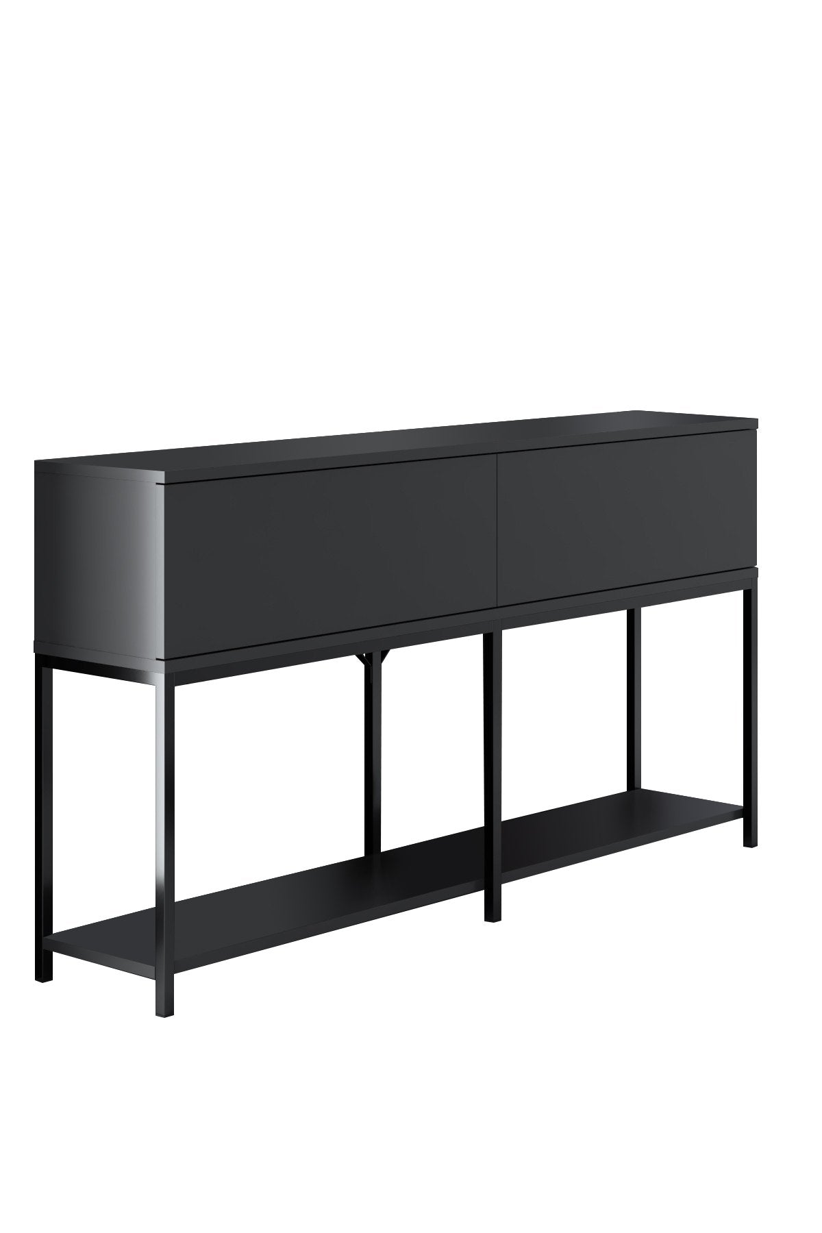 Modern Dressoir Anthracite Lord 150x30x80 - Black Frame - Two Compartments