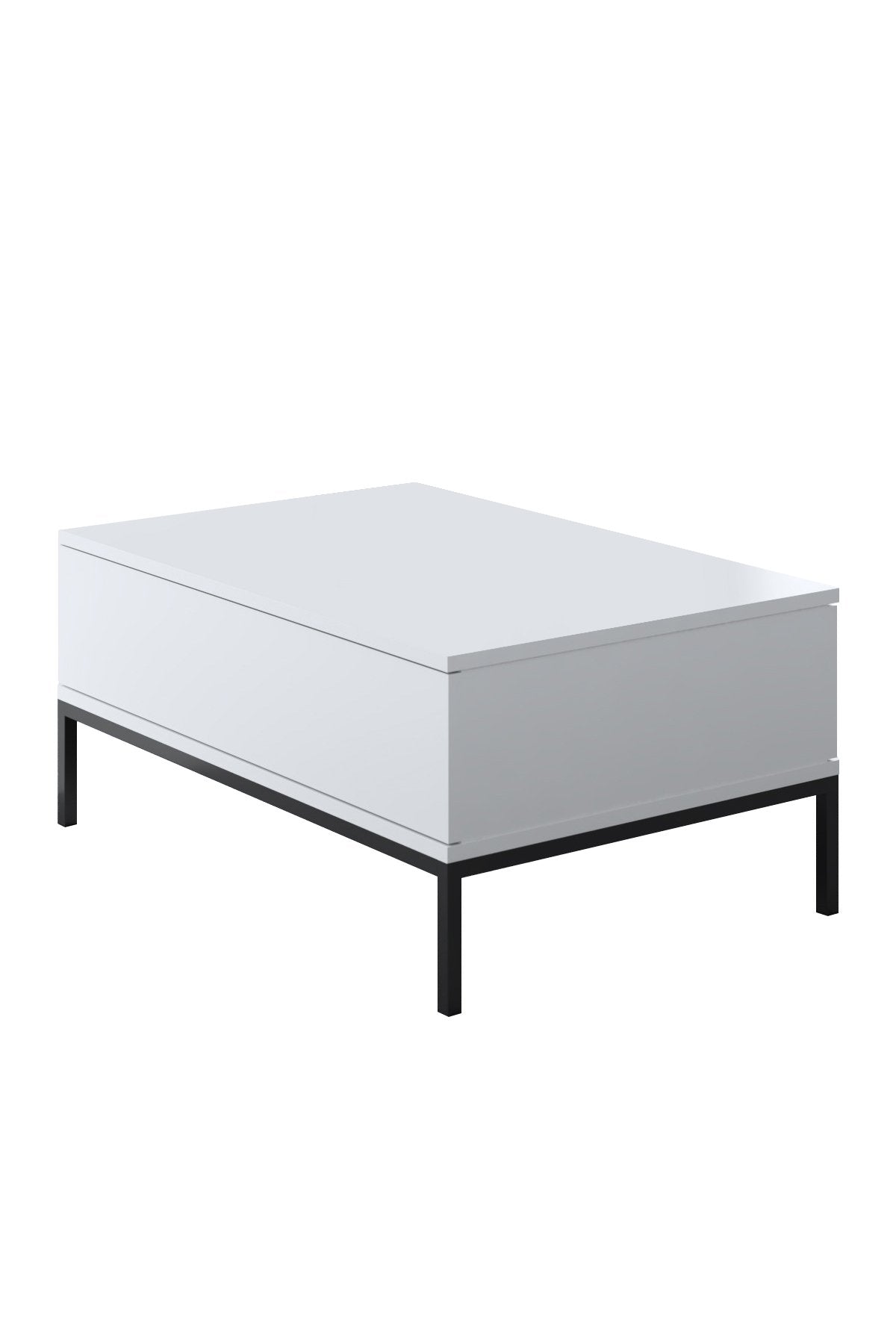 Rectangular Coffee Table White Lord 90x60 - Black Frame