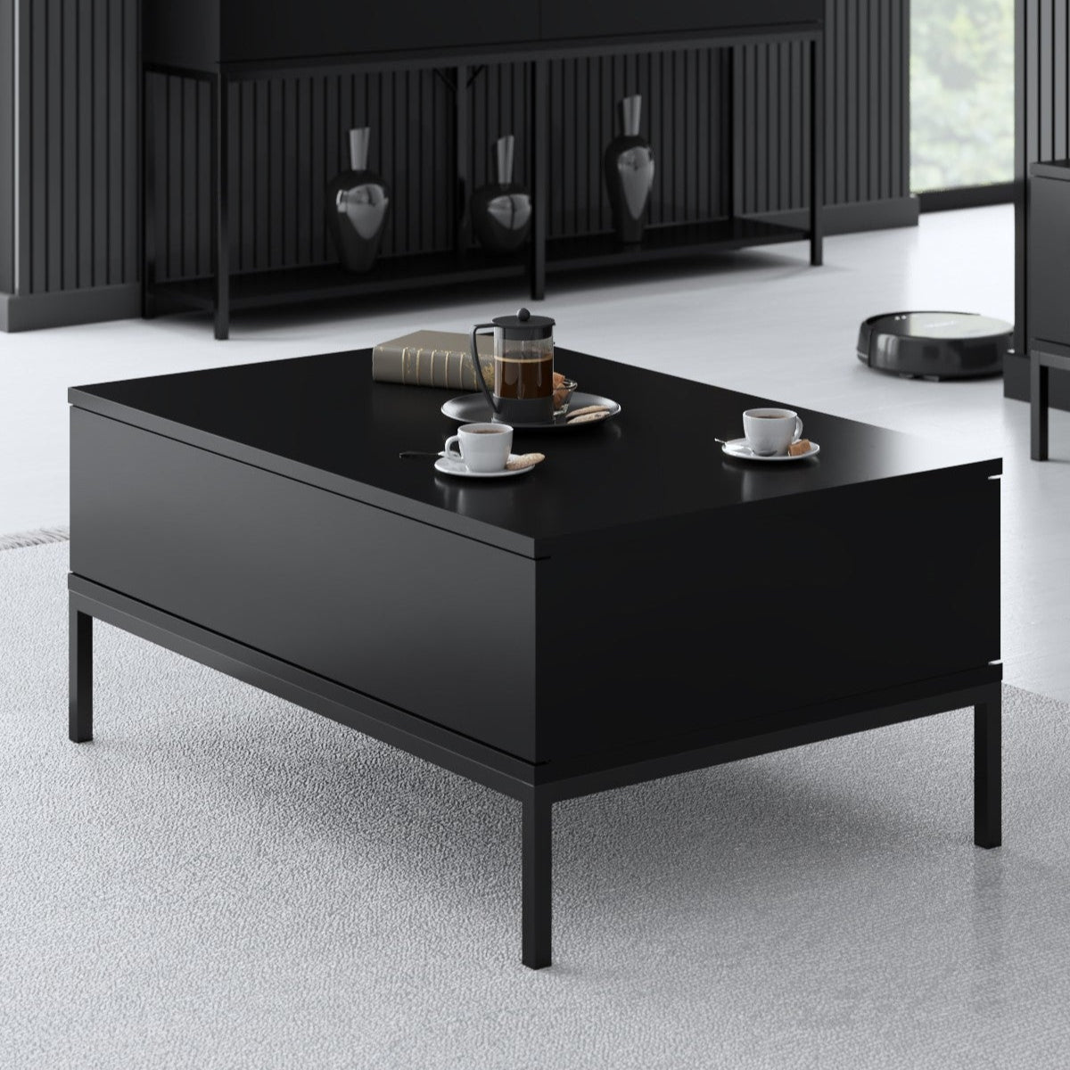 Rectangular Coffee Table Black Lord 90x60 - Black Frame