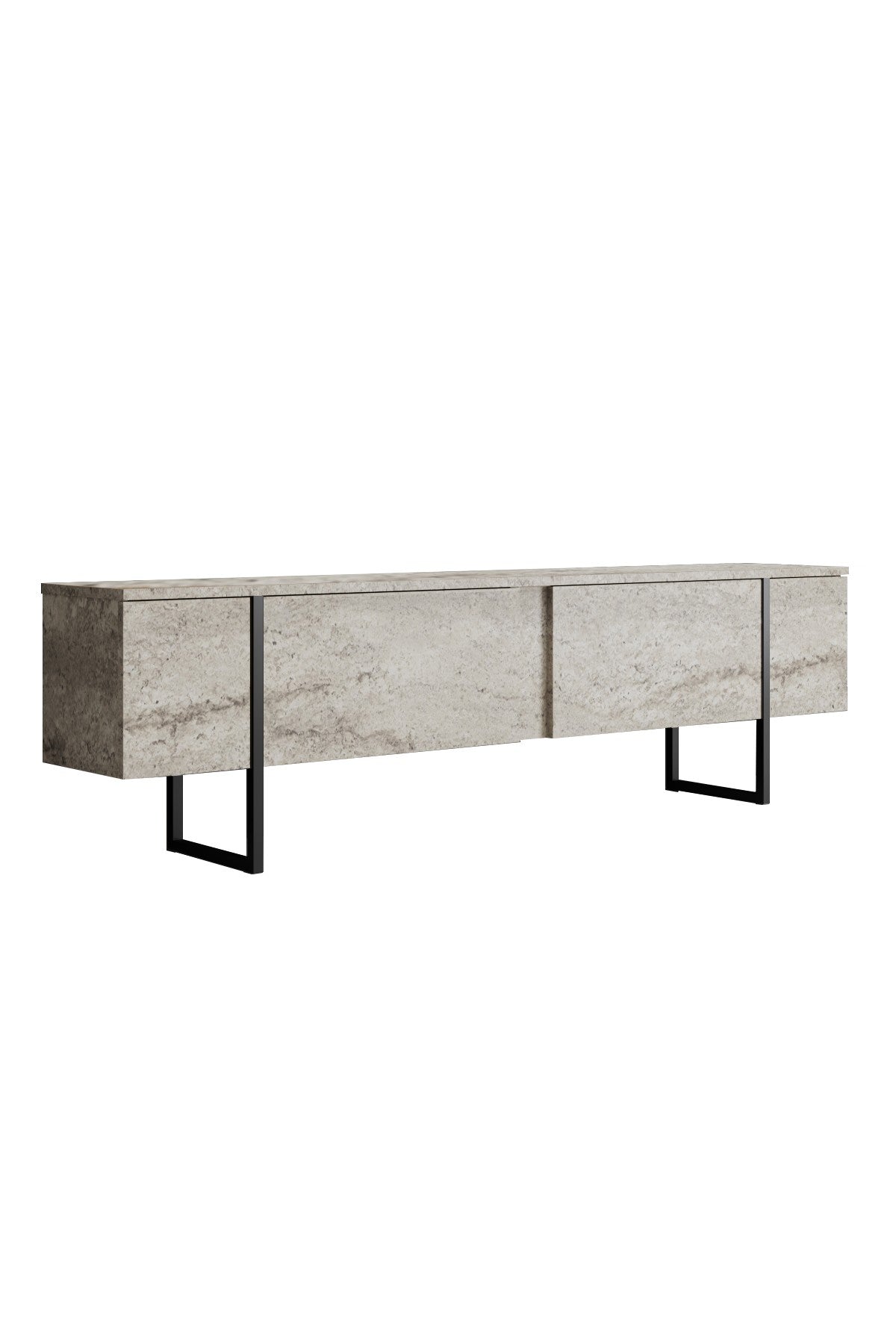 TV Cabinet Travertine Luxe 180x50x30 - Black Frame