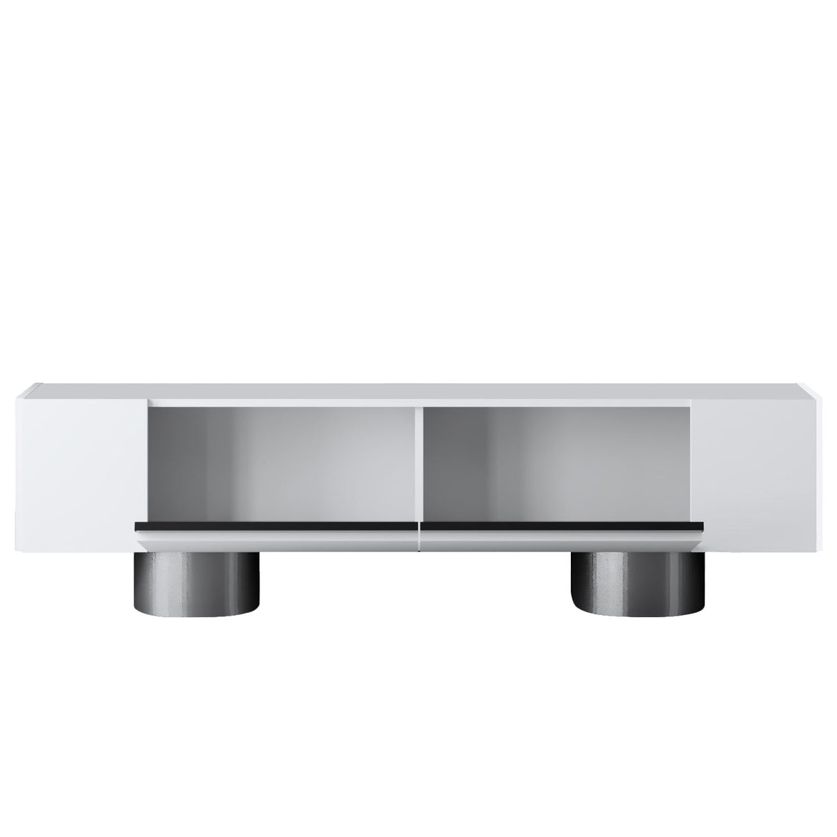 TV cabinet White Bohem 180x50x30 - Silver frame