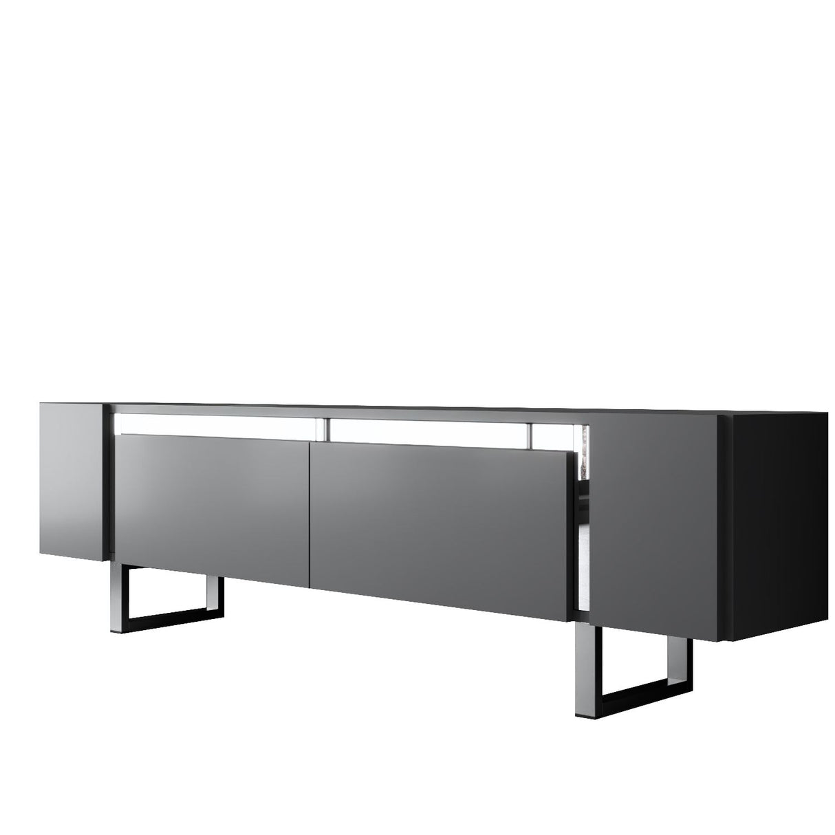 TV Cabinet Anthracite Yildiz 180x50x30 - Silver Frame