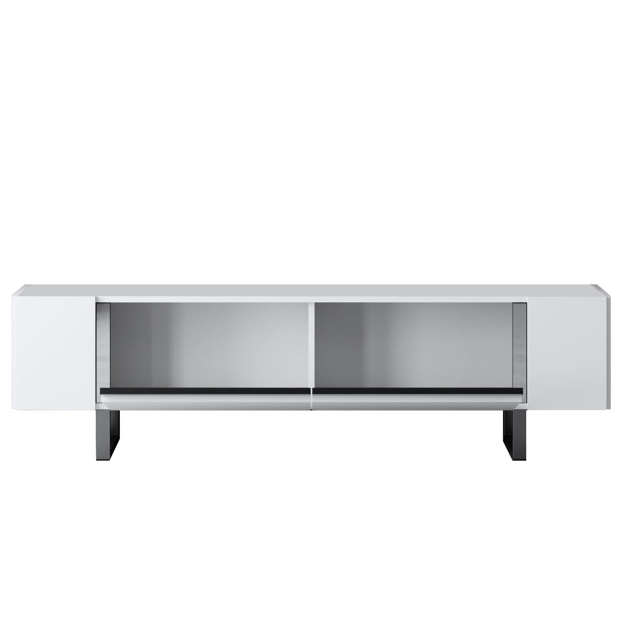TV Cabinet White Yildiz 180x50x30 - Silver Frame